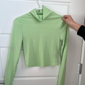 Lime green turtle neck